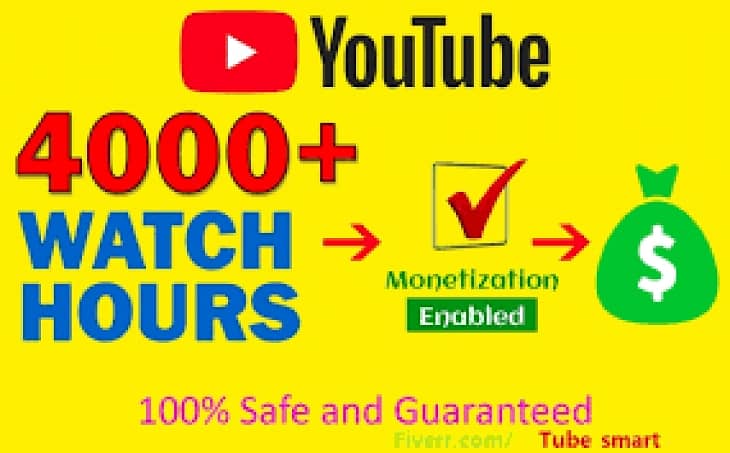 With PROOF YouTube channel Monetization 4K watch time and 1k Subs. 0