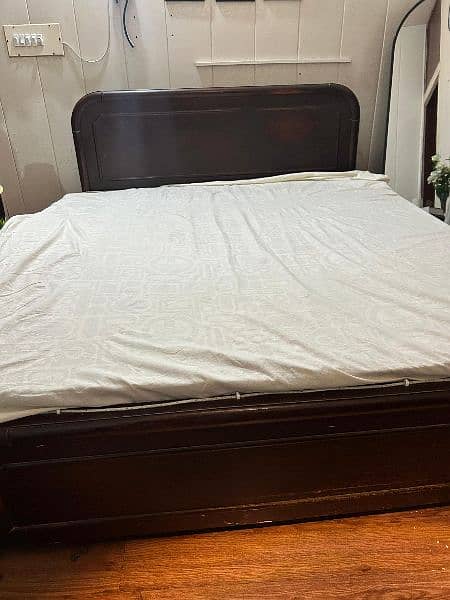 Double Wooden Queen Bed 2