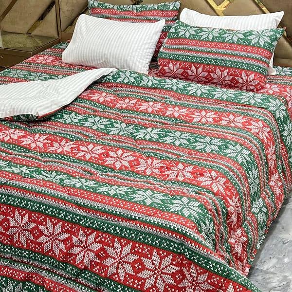 Stylish Cotton Printed Razai Set 6 Pcs for Double Bed 1