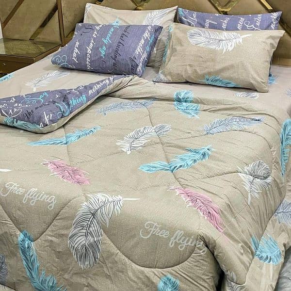 Stylish Cotton Printed Razai Set 6 Pcs for Double Bed 3