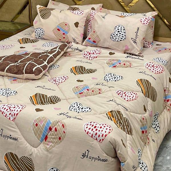 Stylish Cotton Printed Razai Set 6 Pcs for Double Bed 7