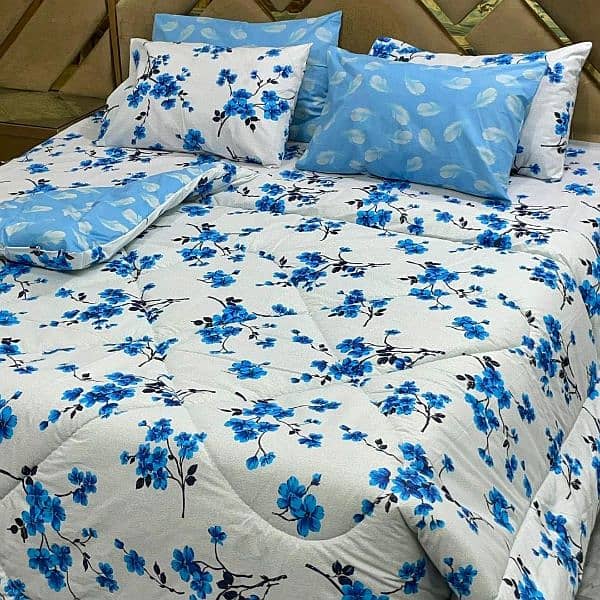 Stylish Cotton Printed Razai Set 6 Pcs for Double Bed 11