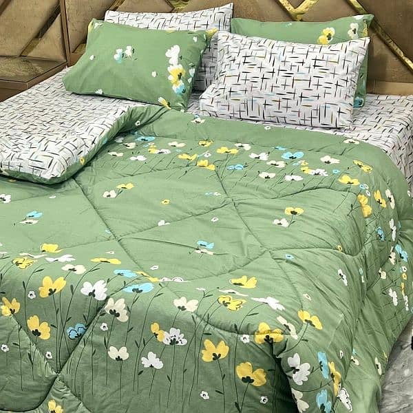 Stylish Cotton Printed Razai Set 6 Pcs for Double Bed 13