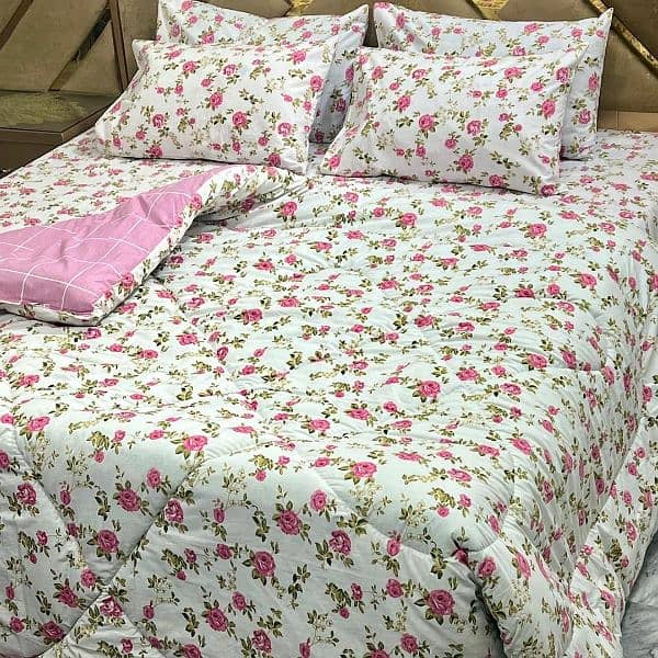 Stylish Cotton Printed Razai Set 6 Pcs for Double Bed 14