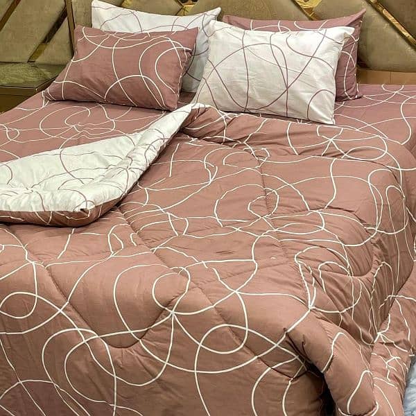 Stylish Cotton Printed Razai Set 6 Pcs for Double Bed 15