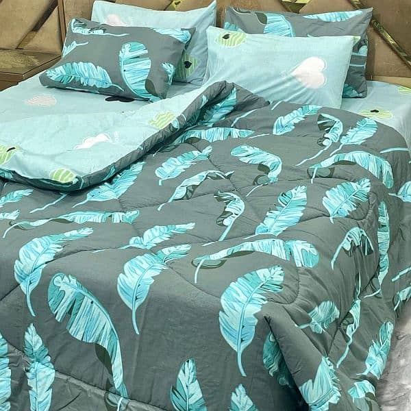 Stylish Cotton Printed Razai Set 6 Pcs for Double Bed 19