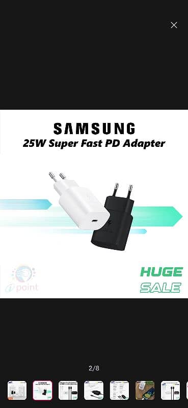 Sumsung 25W  Super Fast PD Adapter, Now Available -Free Delivery. 1