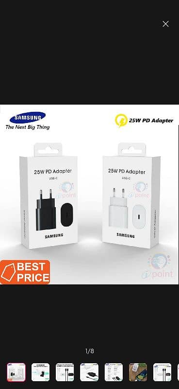 Sumsung 25W  Super Fast PD Adapter, Now Available -Free Delivery. 3