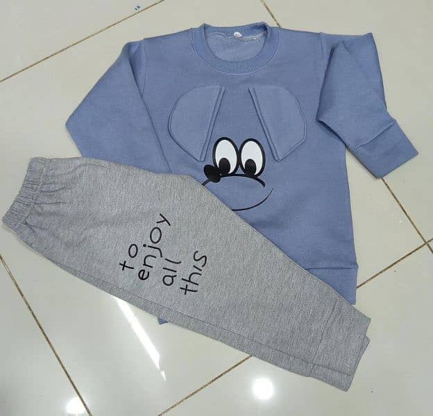 2 Pc boy,s Fleece Printed Tracksuit 1