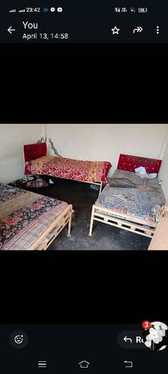 Used single  bed with matres unifome