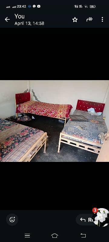 Used single  bed with matres unifome 0