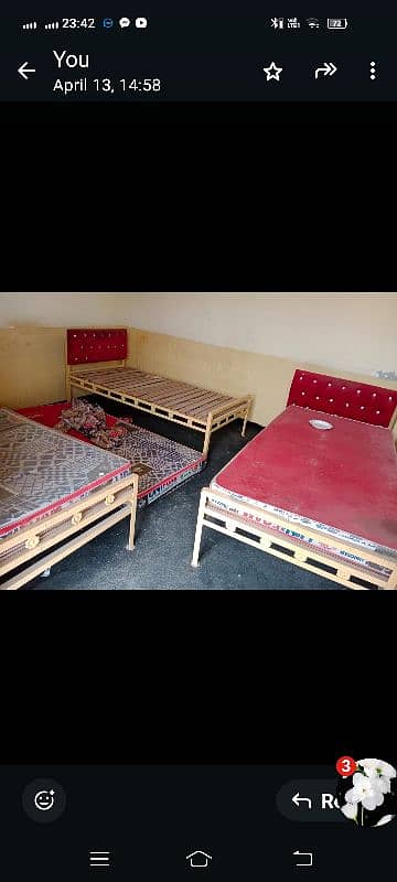 Used single  bed with matres unifome 1