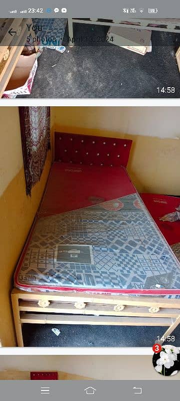 Used single  bed with matres unifome 2