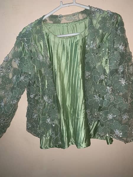 crush dress  C green colour lahnga style with crush jacket 2