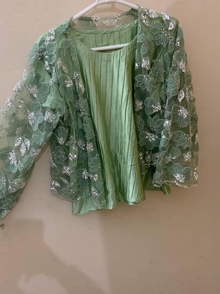 crush dress  C green colour lahnga style with crush jacket 3