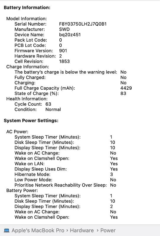 MacBook Pro 2020 13 inch i5 16 512 10