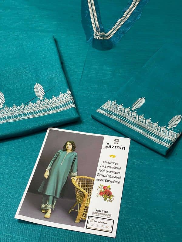 *Jazmin Most Hit Article Embroidered Khaddar 2Pc* 1