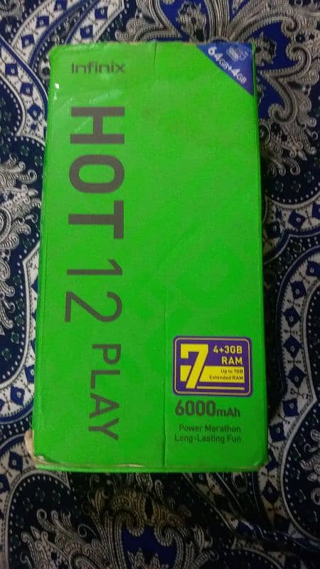 infinix hot 12 play condition 10/10 mobile box damage little but 0