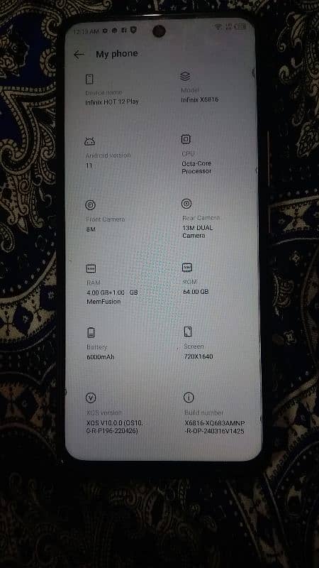 infinix hot 12 play condition 10/10 mobile box damage little but 3