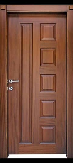 Wooden panel door.