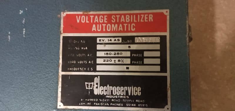 VOLTAGE STABLIZER AUTOMATIC custom built 2