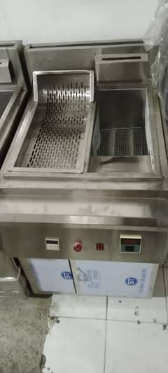 deep fryer single, double// pizza oven, counters, working table