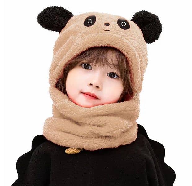 Kid's Beanie Wool Cap With Neck Warmer " Free Delivery " 1