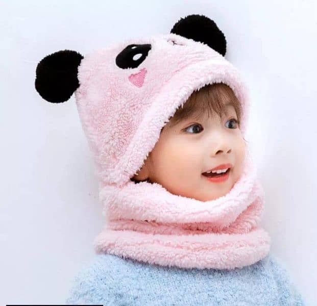 Kid's Beanie Wool Cap With Neck Warmer " Free Delivery " 2