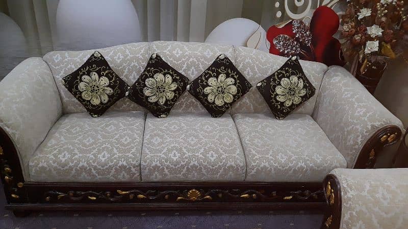 5 seater sofa set khakhi colour 0