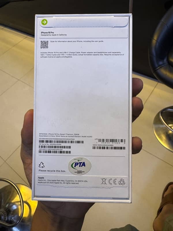 IPhone 16 Pro 256GB PTA just few week used 2