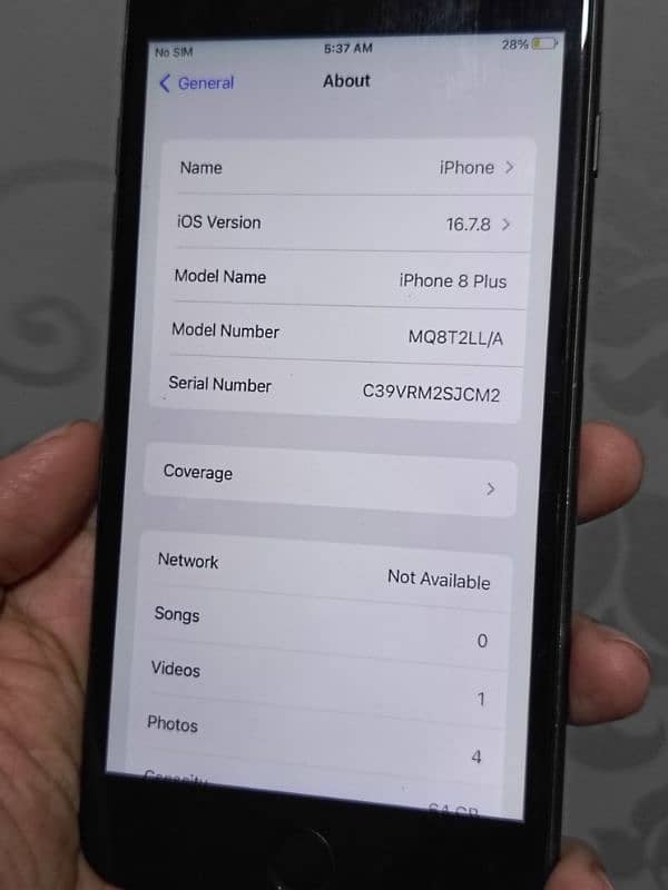 iphone 8plus 64gb pta approved panel copy 100 health all ok 5