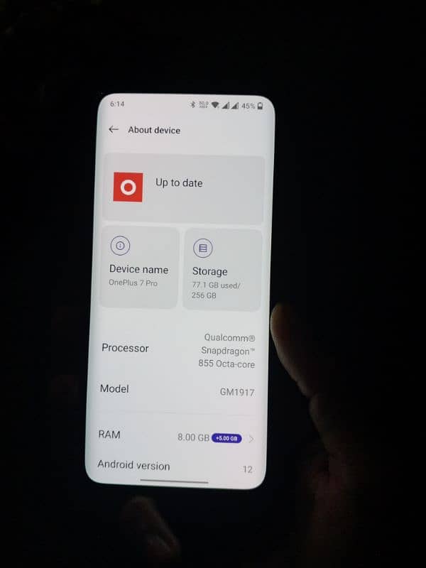 Oneplus 7pro 5g 8/256 Pta approved 8