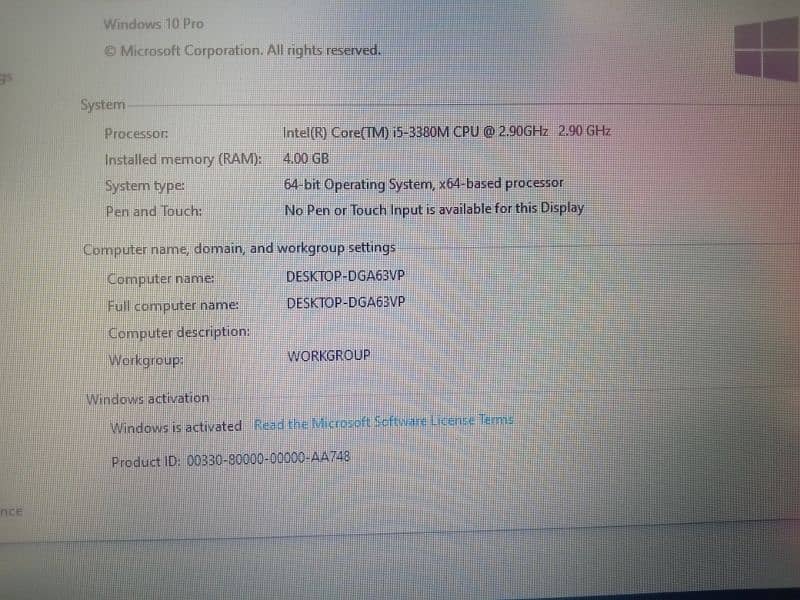 Dell Laptop i5 3rd generation with graphics card 1