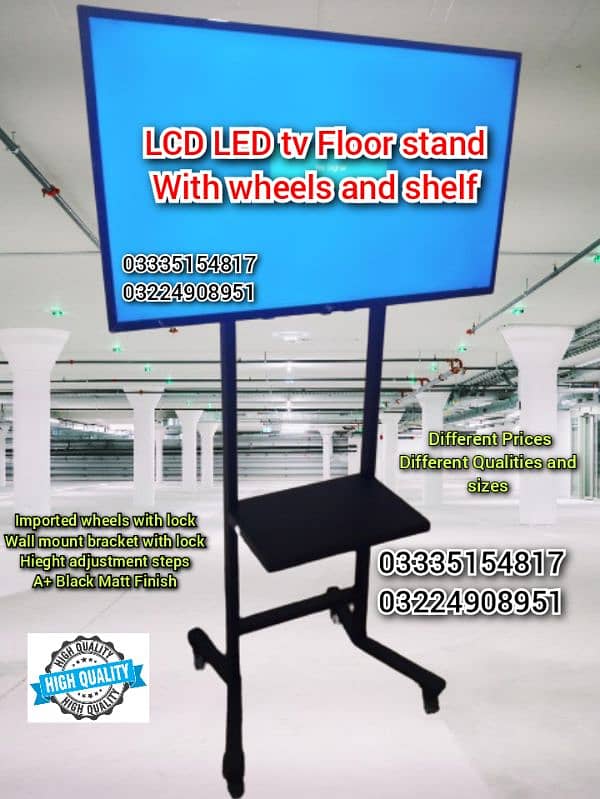 LCD LED tv Floor stand with wheel For office home events expo 2