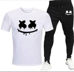 2 pcs Men's Smiley printed Tracksuit