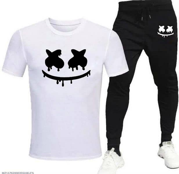 2 pcs Men's Smiley printed Tracksuit 1