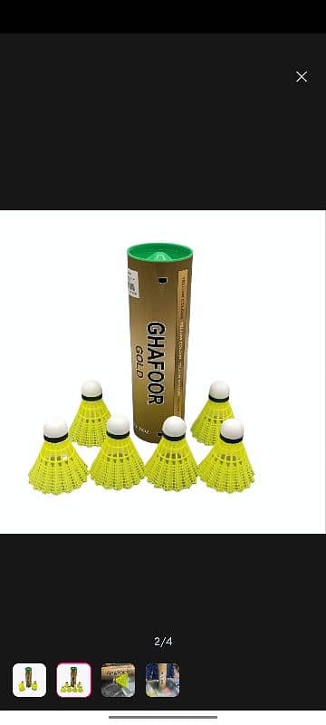 GS (Ghafoor Gold) Nylon shuttlecocks -Made in Taiwan (Pack of 6 Pcs) 0