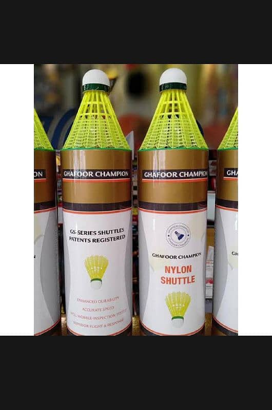 GS Ghafoor Champion Nylon Shuttlecocks–Made in Taiwan (Pack of 6 Pcs) 0