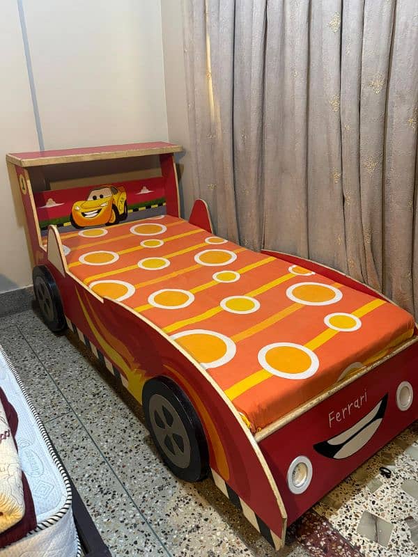 Car wooden kids bed for sell without mattress03242992461 1