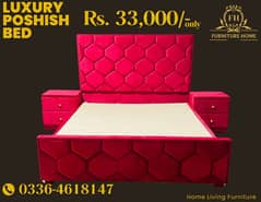 King Size Double Bed / Poshish bed / bedset / wooden bedset / Luxury B