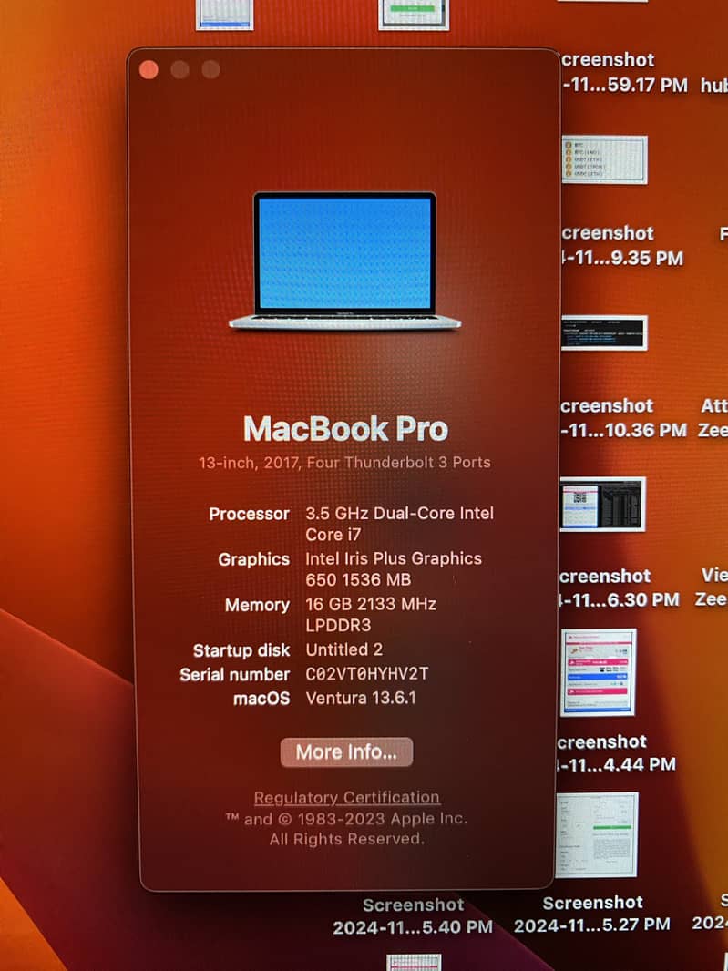 Macbook Pro 2017 i7 16/712gb 4