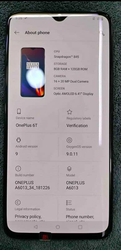 ONE PLUS 6T DUAL APPROVED 10/10 0