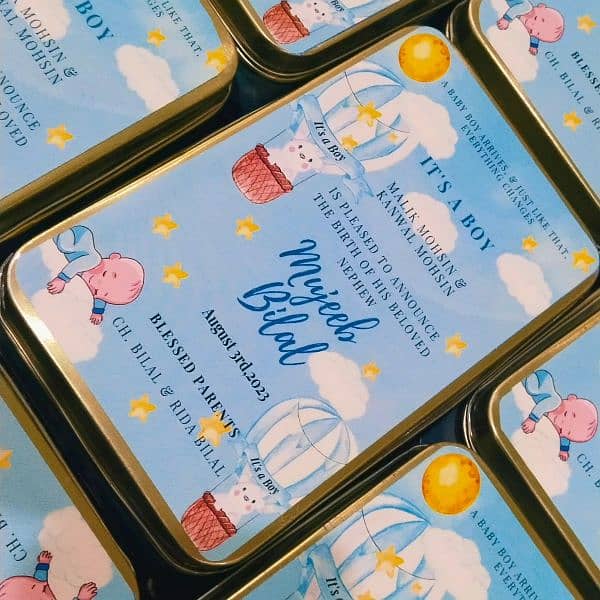 tin boxes baby announcement boxes 7