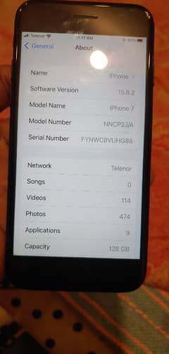 iphone 7 , PTA official , 128GB