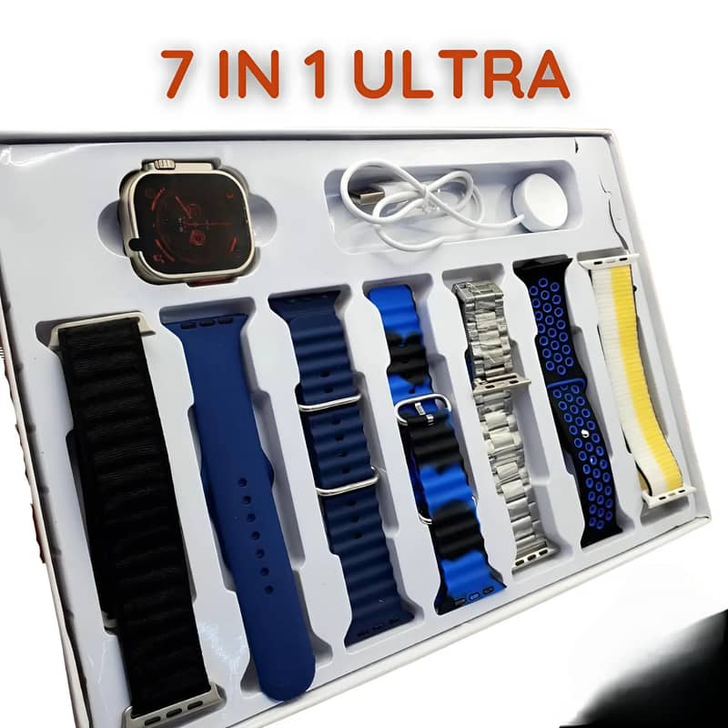 Ultra Smartwatch with 7 Stylish Straps, Mobile Connectivity 2