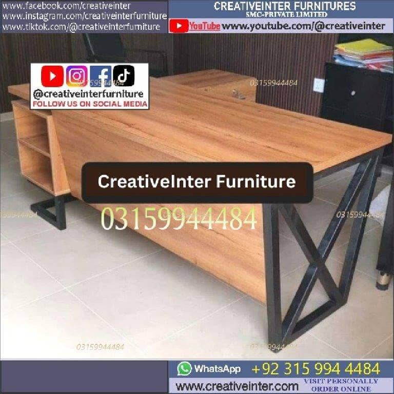 Metal Office table study desk chair computer staff working workstatio 18