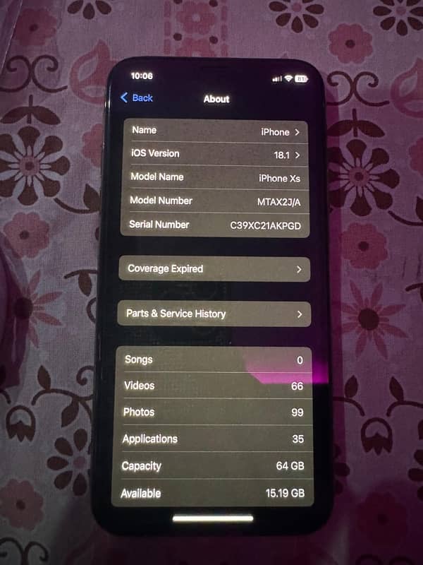 Iphone XS 64 non pta All sims working 6