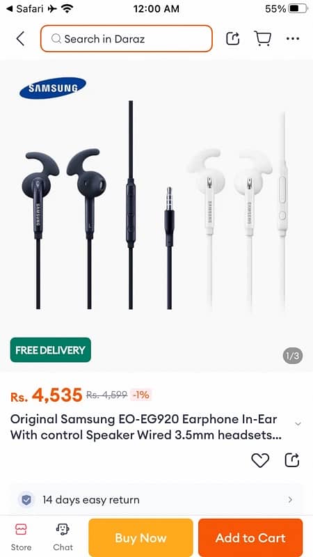 Original Samsung EG-920 Handsfree in White Color. 1