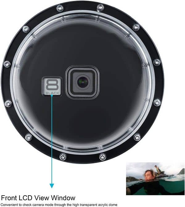 SOONSUN Dome Port for GoPro Hero 8 Black, 147 Feet Underwater Dome 2