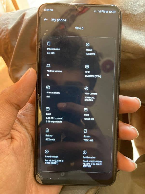 itel s23 8+8 ram 128gb 1